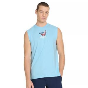 NWT Hurley Blue Dream Hang Loose Graphic Muscle Tee Tank Top Men's Size Medium